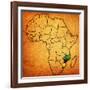 Mozambique on Actual Map of Africa-michal812-Framed Art Print