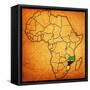 Mozambique on Actual Map of Africa-michal812-Framed Stretched Canvas