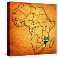 Mozambique on Actual Map of Africa-michal812-Stretched Canvas