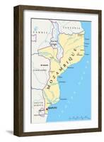 Mozambique Political Map-Peter Hermes Furian-Framed Art Print