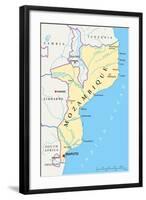 Mozambique Political Map-Peter Hermes Furian-Framed Art Print