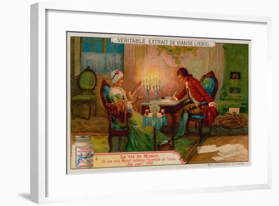 Mozart Composes the Overture to Don Giovanni in One Night-null-Framed Giclee Print