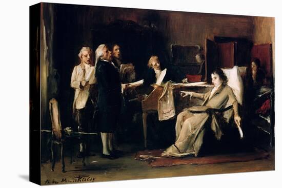 Mozart Directing His Requiem on His Deathbed-Mihaly Munkacsy-Stretched Canvas