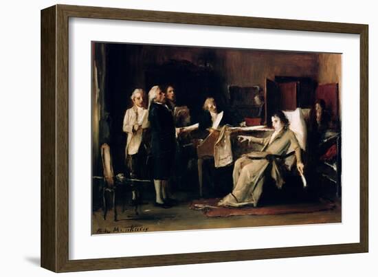 Mozart Directing His Requiem on His Deathbed-Mihaly Munkacsy-Framed Giclee Print