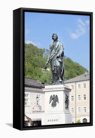 Mozart Monument, Mozartplatz Square, Salzburg, Salzburger Land, Austria, Europe-Markus Lange-Framed Stretched Canvas