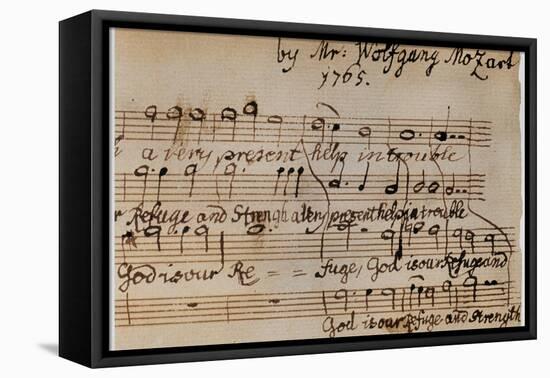 Mozart: Motet Manuscript-Wolfgang Amadeus Mozart-Framed Stretched Canvas