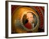 Mozart's Face on Chocolate Wrapper, Salzburg, Austria-David Barnes-Framed Photographic Print