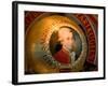 Mozart's Face on Chocolate Wrapper, Salzburg, Austria-David Barnes-Framed Photographic Print