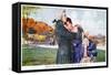 Mozart with His Wife Constanze on Their Honeymoon-null-Framed Stretched Canvas