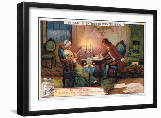 Mozart Working on the Overture for Don Giovanni, 1787-null-Framed Giclee Print