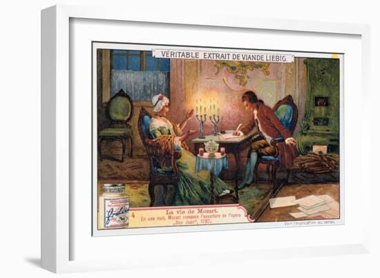 Mozart Working on the Overture for Don Giovanni, 1787-null-Framed Giclee Print