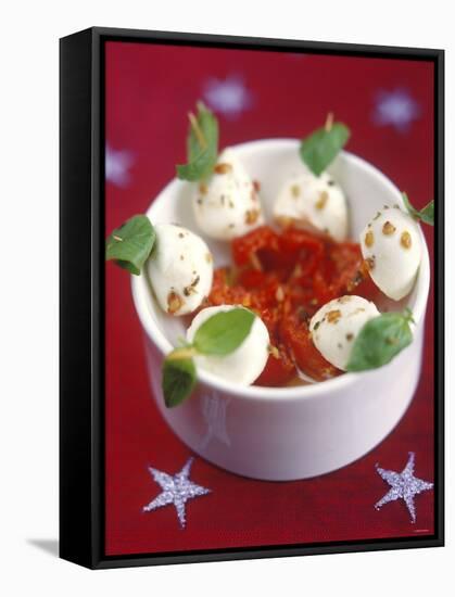 Mozzarella and Tomatoes on Sticks-Jean Cazals-Framed Stretched Canvas