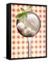 Mozzarella with Basil in Ladle-Marc O^ Finley-Framed Stretched Canvas