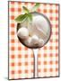 Mozzarella with Basil in Ladle-Marc O^ Finley-Mounted Photographic Print