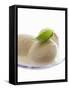 Mozzarella with Basil on Plastic Spoon-Marc O^ Finley-Framed Stretched Canvas