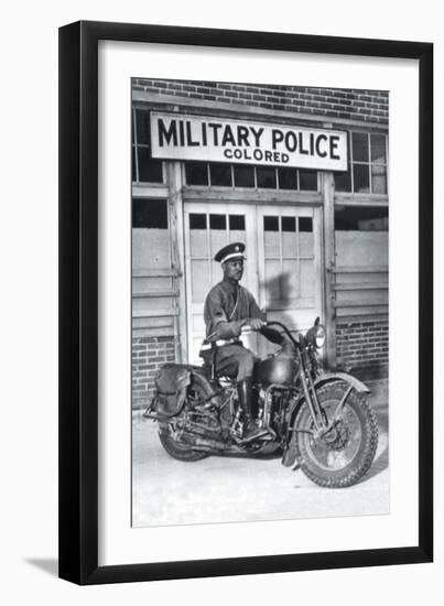 Mp on His Motorcycle-null-Framed Art Print