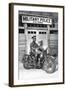 Mp on His Motorcycle-null-Framed Art Print