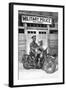 Mp on His Motorcycle-null-Framed Art Print