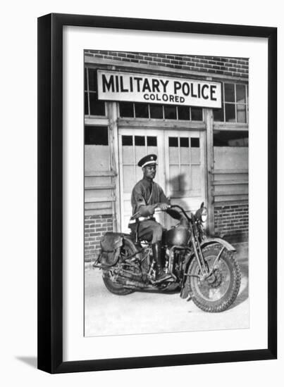 Mp on His Motorcycle-null-Framed Art Print