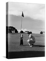 Mr. Ainar Westley and His Son Mike on the Golf Course at the Canlubang Sugarcane Plantation-Carl Mydans-Stretched Canvas