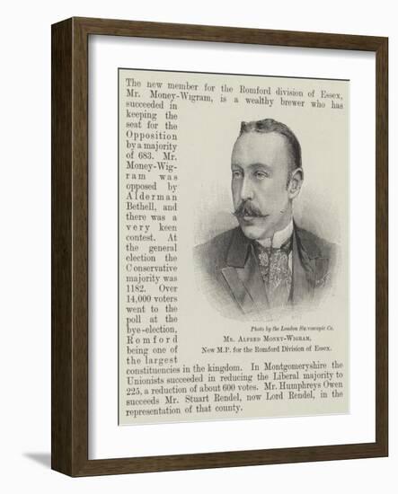 Mr Alfred Money-Wigram, New Mp for the Romford Division of Essex-null-Framed Giclee Print