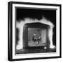 Mr. and Mrs. Andrew Andeck Nonchalantly Playing Double Solitaire While Safelite Garage Flames-Allan Grant-Framed Photographic Print