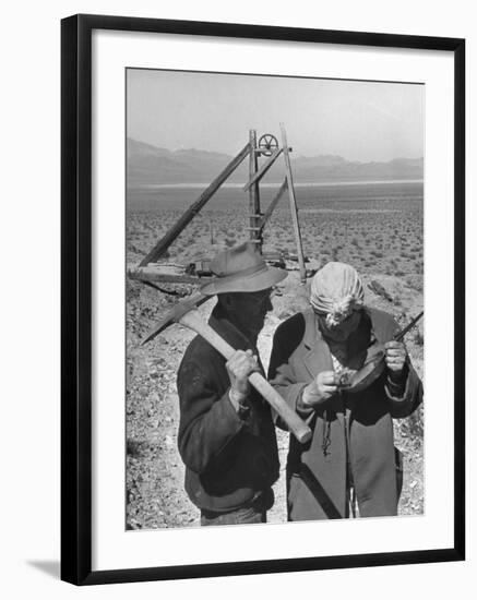 Mr. and Mrs. Conrad Hudgens Who Discovered Gold Mine in Nevada-Peter Stackpole-Framed Photographic Print