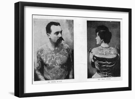Mr and Mrs Frank Burgh Demonstrate the Art of Tattooing in Usa, 1893-null-Framed Premium Giclee Print
