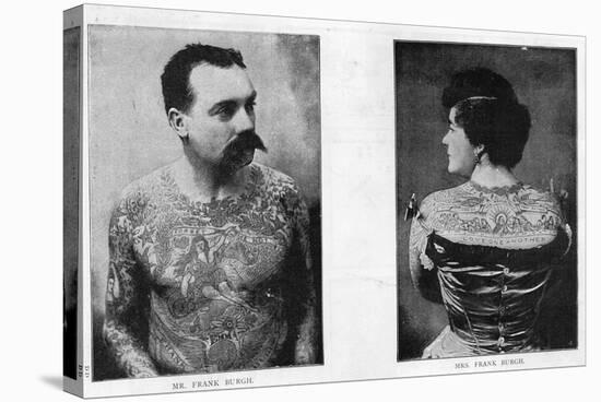 Mr and Mrs Frank Burgh Demonstrate the Art of Tattooing in Usa, 1893-null-Stretched Canvas