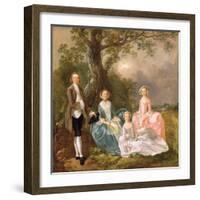 Mr and Mrs John Gravenor and their Daughters, Elizabeth and Ann-Thomas Gainsborough-Framed Giclee Print