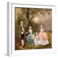 Mr and Mrs John Gravenor and their Daughters, Elizabeth and Ann-Thomas Gainsborough-Framed Giclee Print