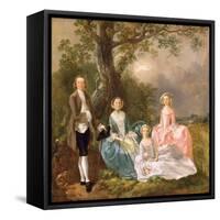 Mr and Mrs John Gravenor and their Daughters, Elizabeth and Ann-Thomas Gainsborough-Framed Stretched Canvas