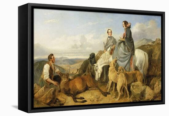 Mr. and Mrs. John Naylor with a Keeper and a Dead Stag, 1847 (Oil on Canvas)-Richard Ansdell-Framed Stretched Canvas