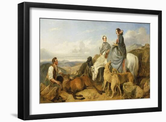 Mr. and Mrs. John Naylor with a Keeper and a Dead Stag, 1847 (Oil on Canvas)-Richard Ansdell-Framed Giclee Print