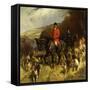 Mr and Mrs Lewis Priestman on Hunters with the Braes of Derwent Hunt in a Landscape-John Charlton-Framed Stretched Canvas