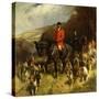 Mr and Mrs Lewis Priestman on Hunters with the Braes of Derwent Hunt in a Landscape-John Charlton-Stretched Canvas