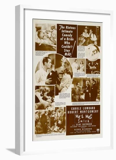 Mr. and Mrs. Smith, Robert Montgomery, Carole Lombard, 1941-null-Framed Art Print