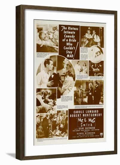 Mr. and Mrs. Smith, Robert Montgomery, Carole Lombard, 1941-null-Framed Art Print