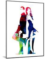 Mr. and Mrs. Smith Watercolor-Lana Feldman-Mounted Art Print