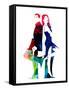 Mr. and Mrs. Smith Watercolor-Lana Feldman-Framed Stretched Canvas