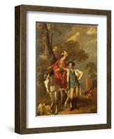 Mr. and Mrs. Thomas Coltman About to Set out on a Ride, Full Length-Joseph Wright of Derby-Framed Giclee Print