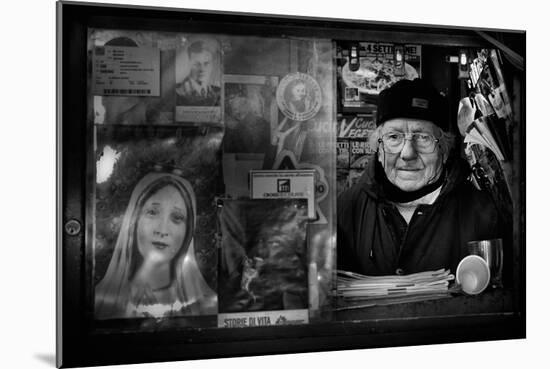 Mr. Antonio in His Small Kiosk.-Antonio Grambone-Mounted Photographic Print