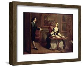 Mr. B. Finds Pamela Writing, Illustration from Richardson's Pamela-Joseph Highmore-Framed Giclee Print