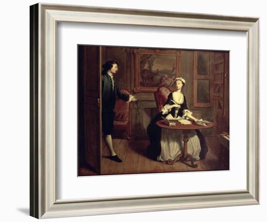 Mr. B. Finds Pamela Writing, Illustration from Richardson's Pamela-Joseph Highmore-Framed Giclee Print