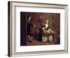 Mr. B. Finds Pamela Writing, Illustration from Richardson's Pamela-Joseph Highmore-Framed Giclee Print