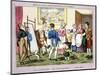 Mr B. Promoted to Lieut. and First Putting on His Uniform, 1835 (Hand-Coloured Aquatint)-George Cruikshank-Mounted Giclee Print