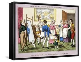 Mr B. Promoted to Lieut. and First Putting on His Uniform, 1835 (Hand-Coloured Aquatint)-George Cruikshank-Framed Stretched Canvas