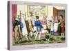 Mr B. Promoted to Lieut. and First Putting on His Uniform, 1835 (Hand-Coloured Aquatint)-George Cruikshank-Stretched Canvas