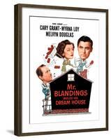 Mr. Blandings Builds His Dream House, Melvyn Douglas, Myrna Loy, Cary Grant, 1948-null-Framed Photo