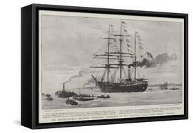 Mr Borchgrevink's Antarctic Expedition, Departure of the Southern Cross from Hobart, Tasmania-Joseph Nash-Framed Stretched Canvas